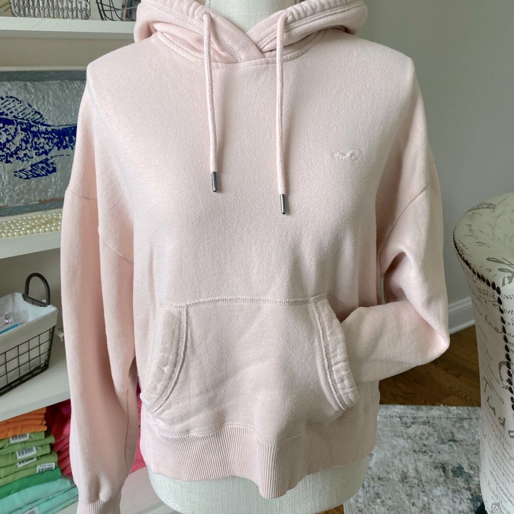 Hollister light pink hooded sweatshirt- Size SM
